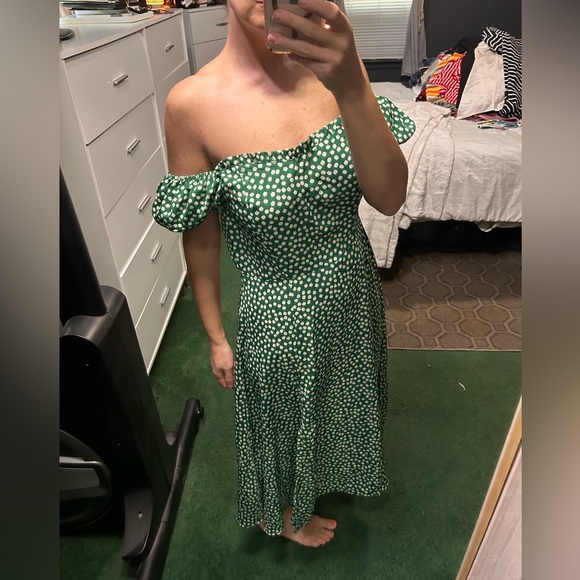Target Green Polka Dot Midi Dress - Picture 1 of 6